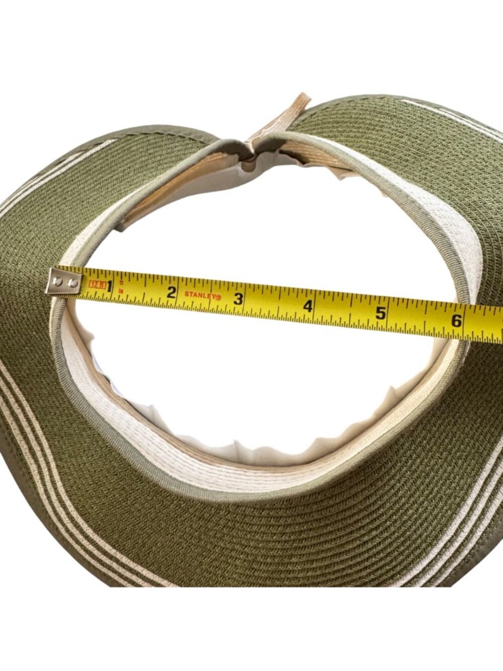 Sun N Sand Womens Straw Wide Visor Green/Beige Adjustable Fit Lightweight Travel - Picture 15 of 16